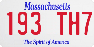 MA license plate 193TH7