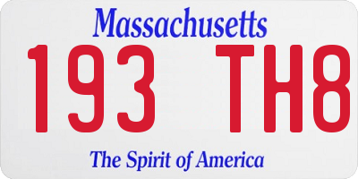 MA license plate 193TH8