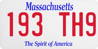 MA license plate 193TH9