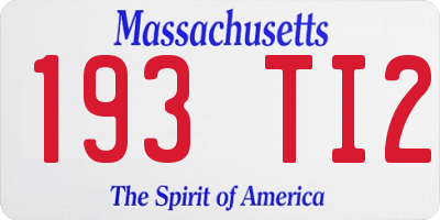 MA license plate 193TI2