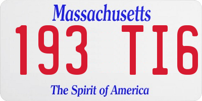 MA license plate 193TI6