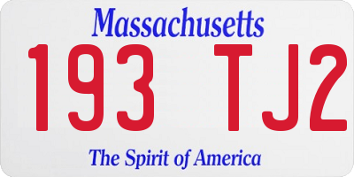 MA license plate 193TJ2