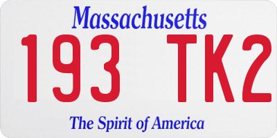 MA license plate 193TK2