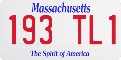 MA license plate 193TL1