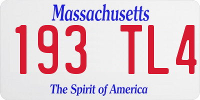 MA license plate 193TL4