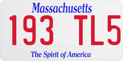 MA license plate 193TL5