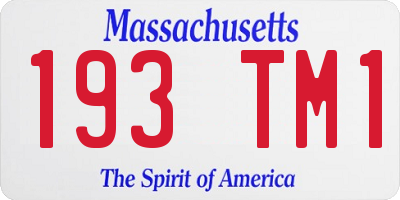 MA license plate 193TM1