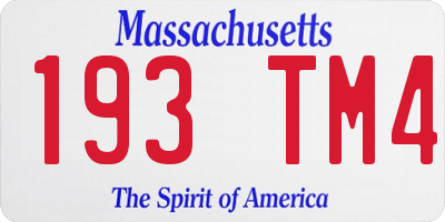 MA license plate 193TM4