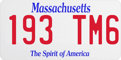 MA license plate 193TM6