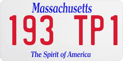 MA license plate 193TP1