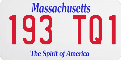 MA license plate 193TQ1