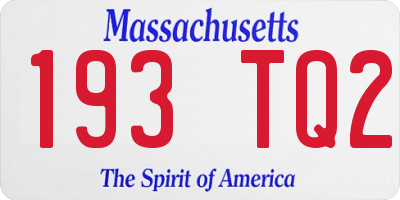 MA license plate 193TQ2