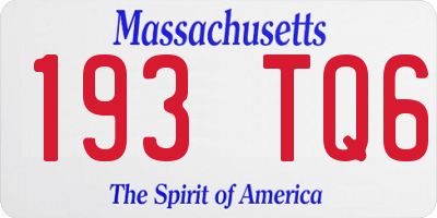 MA license plate 193TQ6