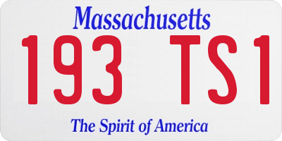 MA license plate 193TS1