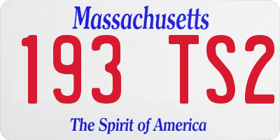 MA license plate 193TS2