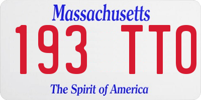 MA license plate 193TT0