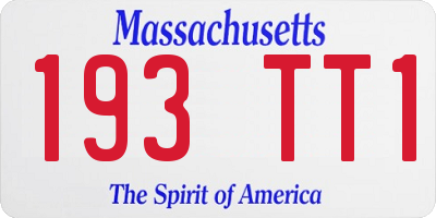 MA license plate 193TT1