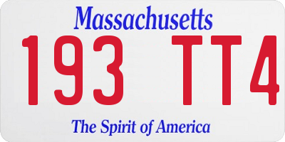 MA license plate 193TT4