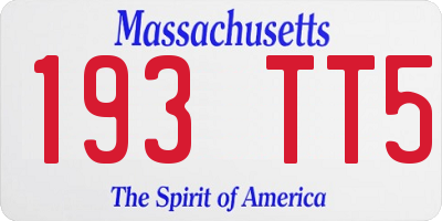 MA license plate 193TT5