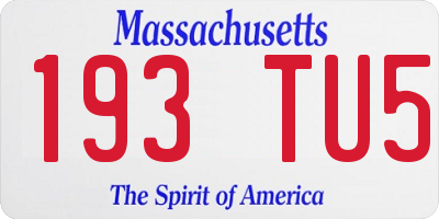 MA license plate 193TU5