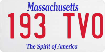 MA license plate 193TV0