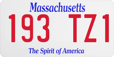 MA license plate 193TZ1