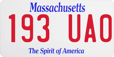 MA license plate 193UA0