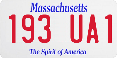 MA license plate 193UA1