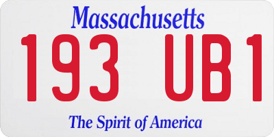 MA license plate 193UB1