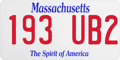 MA license plate 193UB2