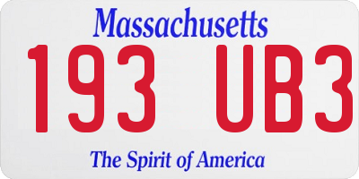 MA license plate 193UB3