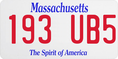 MA license plate 193UB5