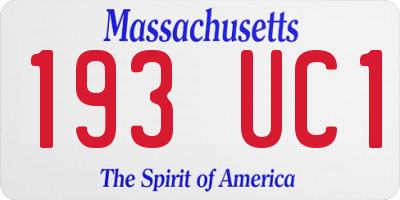 MA license plate 193UC1