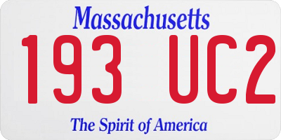 MA license plate 193UC2
