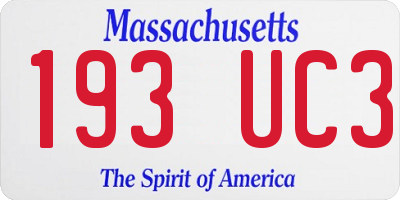 MA license plate 193UC3