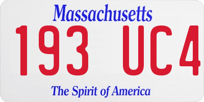 MA license plate 193UC4
