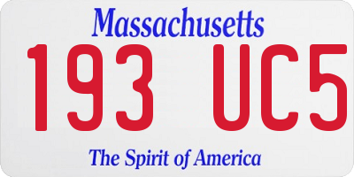 MA license plate 193UC5