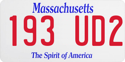 MA license plate 193UD2
