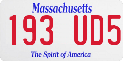 MA license plate 193UD5