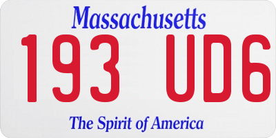 MA license plate 193UD6