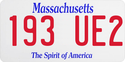 MA license plate 193UE2