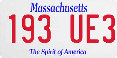 MA license plate 193UE3