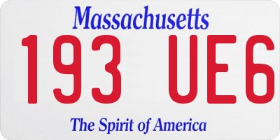MA license plate 193UE6