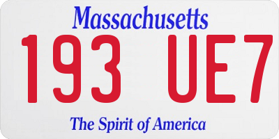 MA license plate 193UE7