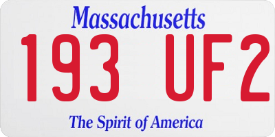 MA license plate 193UF2