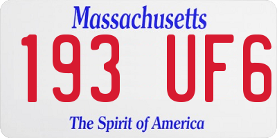 MA license plate 193UF6