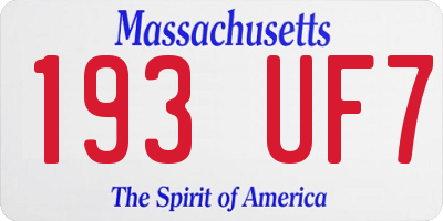 MA license plate 193UF7