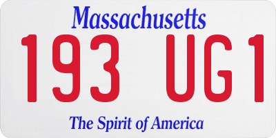 MA license plate 193UG1