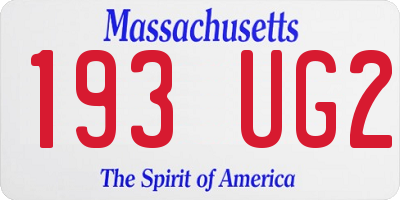 MA license plate 193UG2