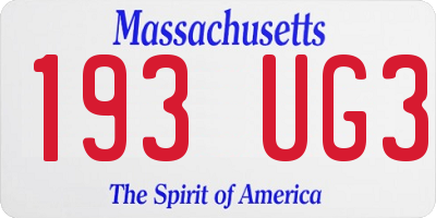 MA license plate 193UG3